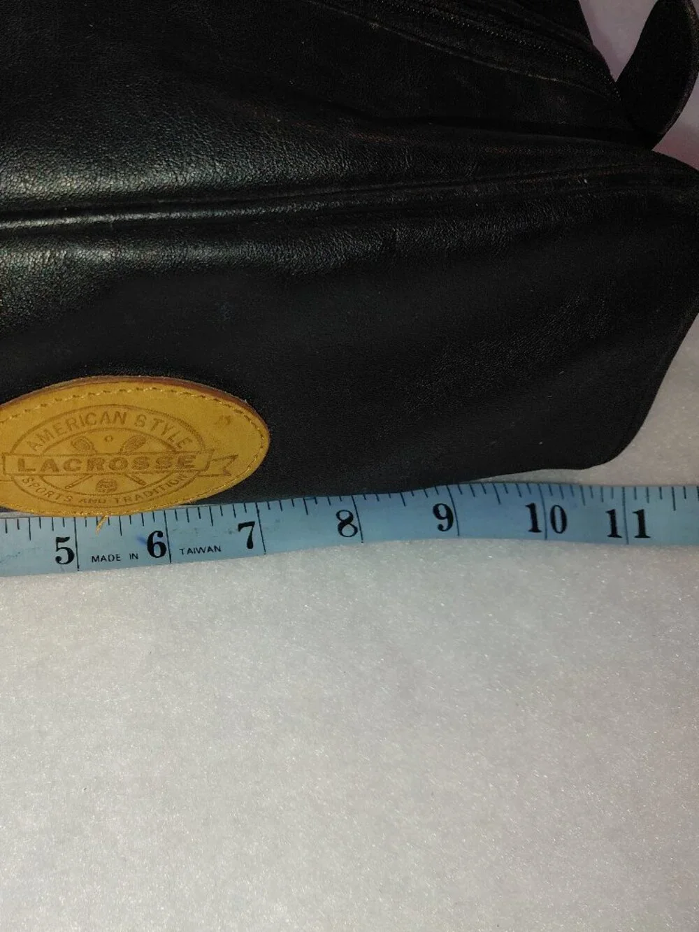Vintage LaCrosse Black Leather Travel Toiletry Bag Black